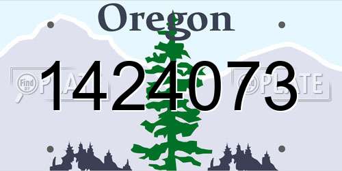 1424073 Oregon License Plate