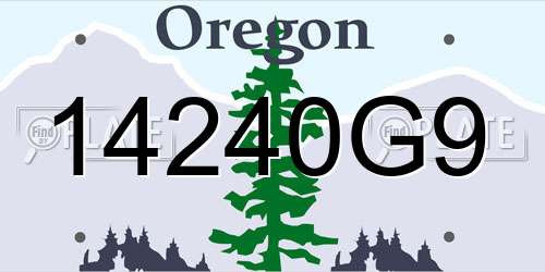 14240G9 Oregon License Plate