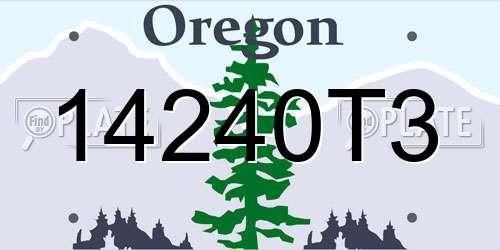 14240T3 Oregon License Plate