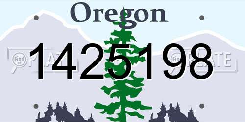 1425198 Oregon License Plate