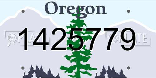 1425779 Oregon License Plate