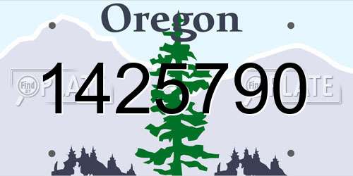 1425790 Oregon License Plate