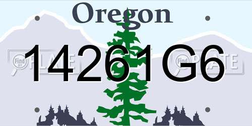 14261G6 Oregon License Plate