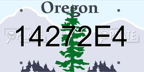 14272E4 Oregon License Plate