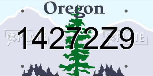 14272Z9 Oregon License Plate
