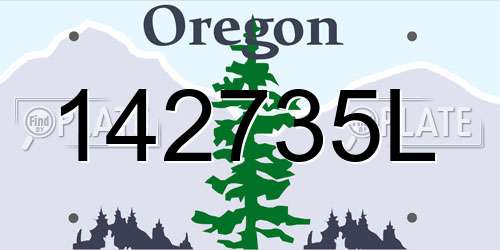 142735L Oregon License Plate