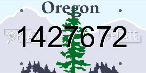 1427672 Oregon License Plate