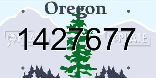 1427677 Oregon License Plate