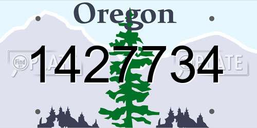 1427734 Oregon License Plate