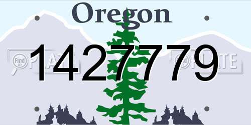 1427779 Oregon License Plate
