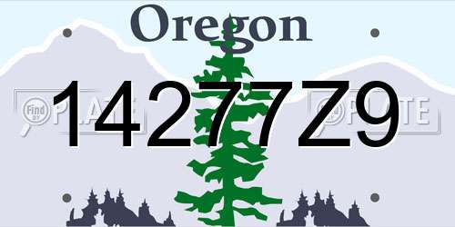 14277Z9 Oregon License Plate