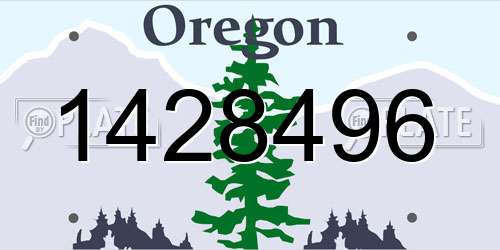 1428496 Oregon License Plate