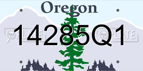 14285Q1 Oregon License Plate