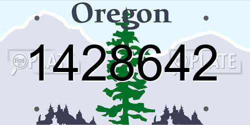 1428642 Oregon License Plate