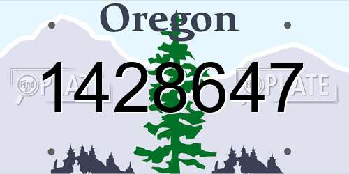 1428647 Oregon License Plate