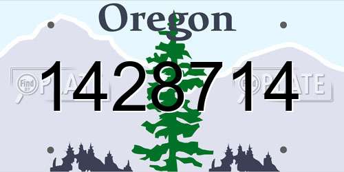 1428714 Oregon License Plate