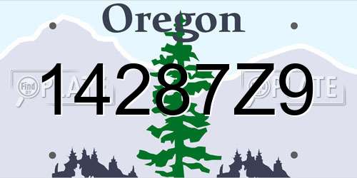14287Z9 Oregon License Plate