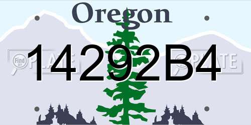 14292B4 Oregon License Plate