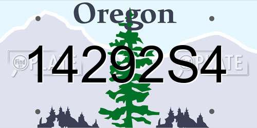 14292S4 Oregon License Plate