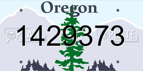 1429373 Oregon License Plate