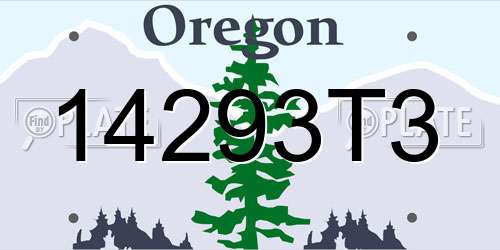 14293T3 Oregon License Plate
