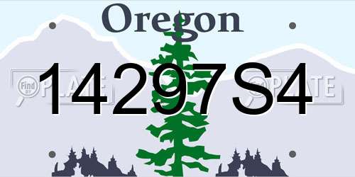 14297S4 Oregon License Plate