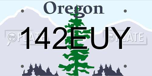 142EUY Oregon License Plate