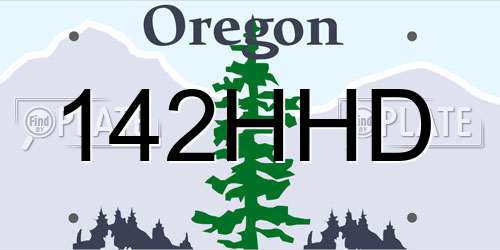 142HHD Oregon License Plate