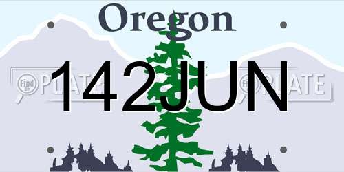 142JUN Oregon License Plate