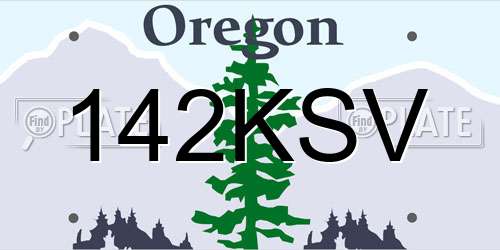 142KSV Oregon License Plate