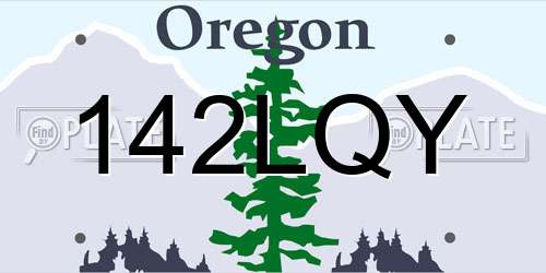 142LQY Oregon License Plate