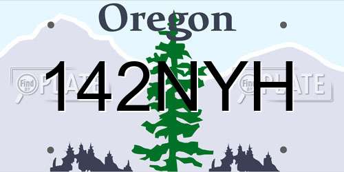 142NYH Oregon License Plate
