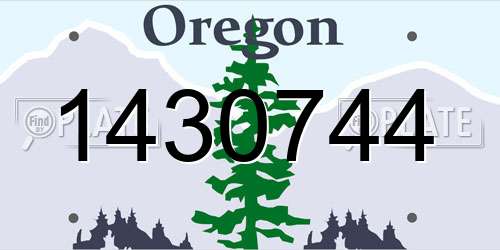 1430744 Oregon License Plate