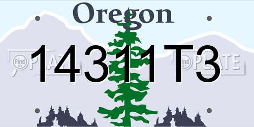 14311T3 Oregon License Plate