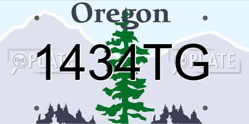 1434TG Oregon License Plate