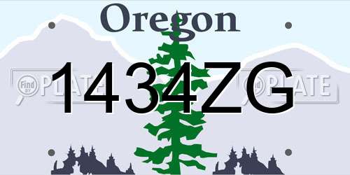 1434ZG Oregon License Plate