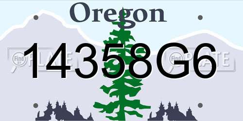 14358G6 Oregon License Plate
