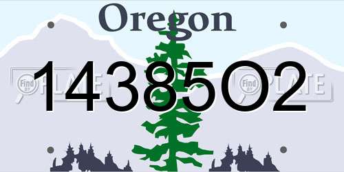 14385O2 Oregon License Plate