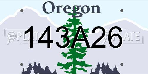 143A26 Oregon License Plate