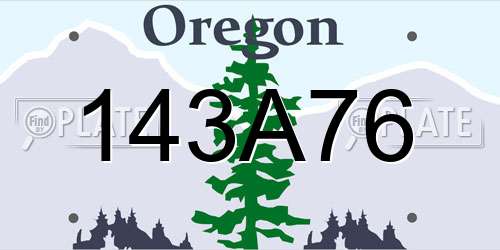 143A76 Oregon License Plate