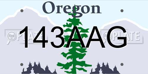 143AAG Oregon License Plate