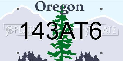 143AT6 Oregon License Plate