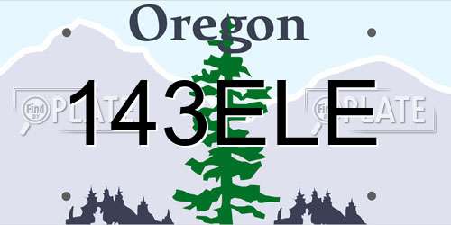 143ELE Oregon License Plate
