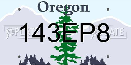 143EP8 Oregon License Plate