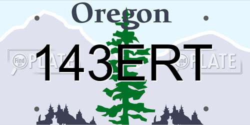 143ERT Oregon License Plate