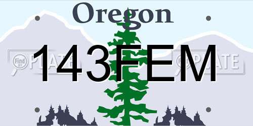 143FEM Oregon License Plate