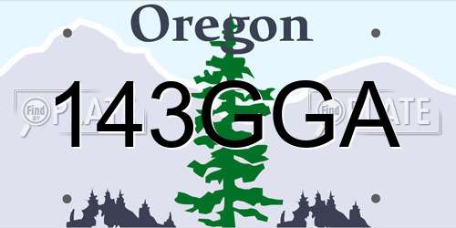 143GGA Oregon License Plate