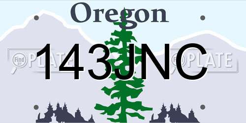 143JNC Oregon License Plate