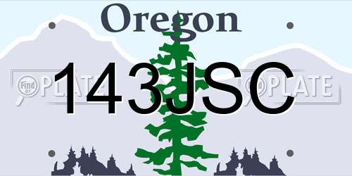143JSC Oregon License Plate