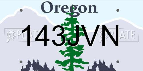 143JVN Oregon License Plate